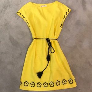 Yellow Linen Tunic Dress